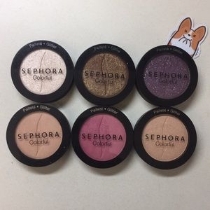 Lot of 6 Sephora Glitter Eyeshadows